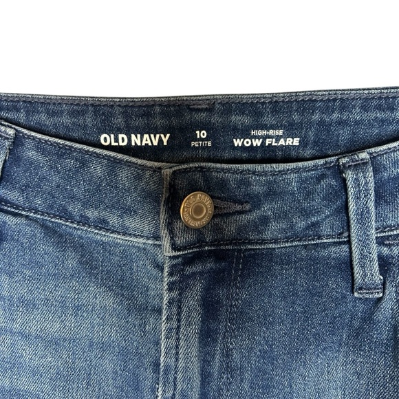 Old Navy Flare Jeans medium blue wash high rise size 10 petite - Picture 3 of 11